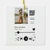 Muziekspeler gepersonaliseerd paar liefde q code t keramisch ornament (Voorkant)
