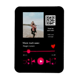 Muziekspeler gepersonaliseerd paar liefde q code t magneet