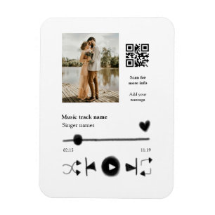 Muziekspeler gepersonaliseerd paar liefde q code t magneet