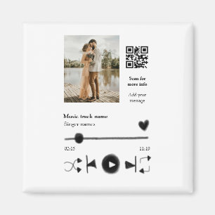Muziekspeler gepersonaliseerd paar liefde q code t magneet