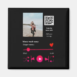 Muziekspeler gepersonaliseerd paar liefde q code t magneet