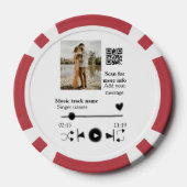 Muziekspeler gepersonaliseerd paar liefde q code t poker chips (Achterkant)