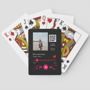 Muziekspeler gepersonaliseerd paar liefde q code t pokerkaarten