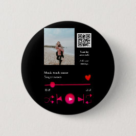 Muziekspeler gepersonaliseerd paar liefde q code t ronde button 5,7 cm