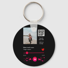 Muziekspeler gepersonaliseerd paar liefde q code t sleutelhanger