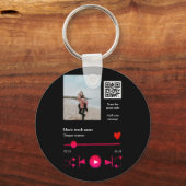 Muziekspeler gepersonaliseerd paar liefde q code t sleutelhanger (Voorkant)