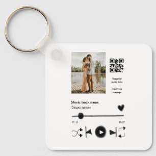 Muziekspeler gepersonaliseerd paar liefde q code t sleutelhanger