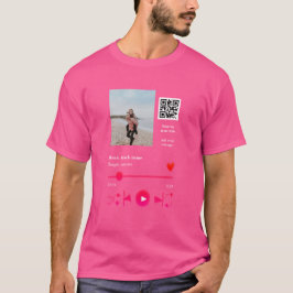 Muziekspeler gepersonaliseerd paar liefde q code t t-shirt
