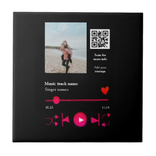 Muziekspeler gepersonaliseerd paar liefde q code t tegeltje