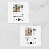 Muziekspeler gepersonaliseerd paar liefde q code t vierkante visitekaartje (Voorkant / Achterkant)