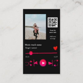 Muziekspeler gepersonaliseerd paar liefde q code t visitekaartje