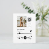 Muziekspeler gepersonaliseerde koppel liefde q r c briefkaart (Staand voorkant)