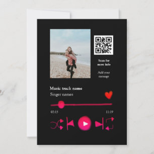 Muziekspeler gepersonaliseerde koppel liefde q r c kaart