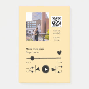 Muziekspeler gepersonaliseerde koppel liefde q r c post-it® notes