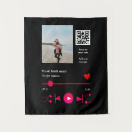 Muziekspeler gepersonaliseerde koppel liefde q r c wandkleed