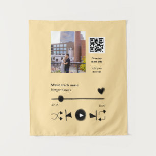 Muziekspeler gepersonaliseerde koppel liefde q r c wandkleed