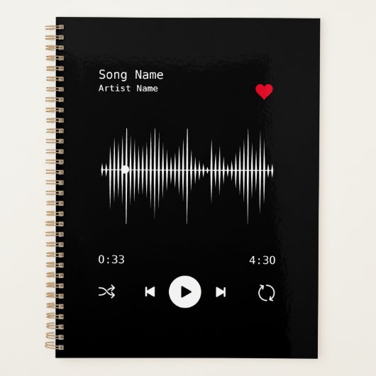 Muziekspeler Kunstenaar en Song Aangepast Planner (Voorkant)