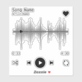 Muziekspeler Kunstenaar en Song Aangepast Sticker (Vel)