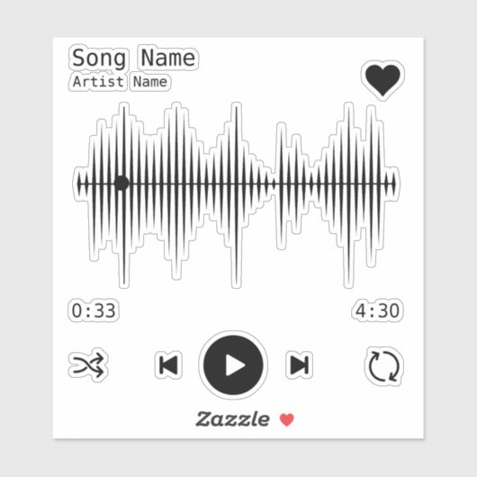 Muziekspeler Kunstenaar en Song Aangepast Sticker (Vel)