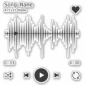 Muziekspeler Kunstenaar en Song Aangepast Sticker (Voorkant)