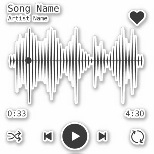 Muziekspeler Kunstenaar en Song Aangepast Sticker (Voorkant)