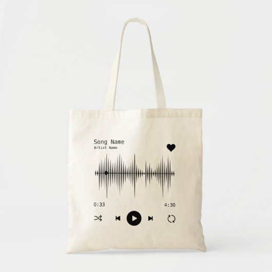 Muziekspeler Kunstenaar en Song Aangepast Tote Bag (Voorkant)