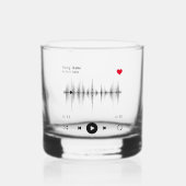 Muziekspeler Kunstenaar en Song Aangepast Whisky Glas (Voorkant)