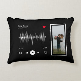 Muziekspeler Kunstenaar en Song Gepersonaliseerd z Accent Kussen