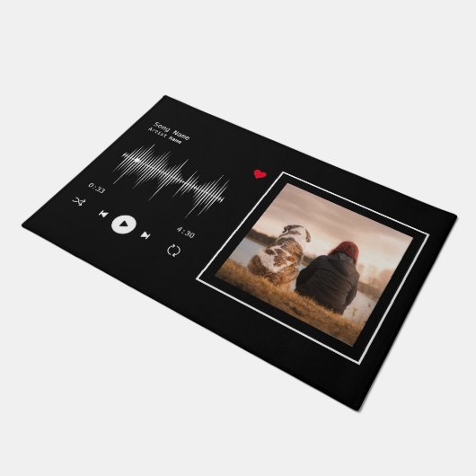 Muziekspeler Kunstenaar en Song Gepersonaliseerd z Deurmat (Schuin)