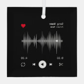 Muziekspeler Kunstenaar en Song Gepersonaliseerd z Glas Ornament (Achterkant)