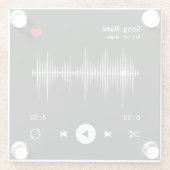 Muziekspeler Kunstenaar en Song Gepersonaliseerd z Glazen Onderzetter (Achterkant)