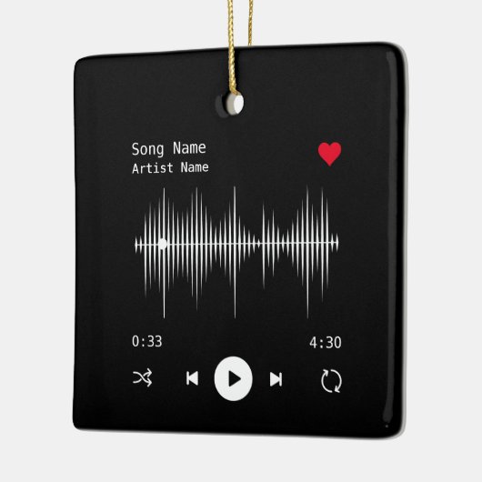 Muziekspeler Kunstenaar en Song Gepersonaliseerd z Keramisch Ornament (Links)