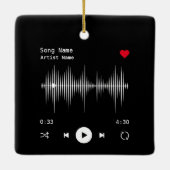 Muziekspeler Kunstenaar en Song Gepersonaliseerd z Keramisch Ornament (Achterkant)
