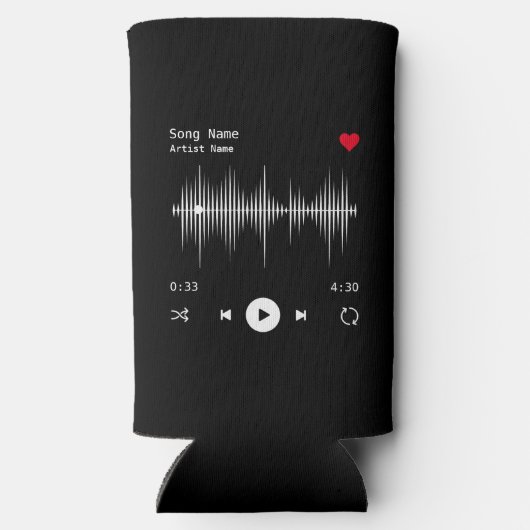 Muziekspeler Kunstenaar en Song Gepersonaliseerd z Seltzer Blikjeskoeler (Achterkant)