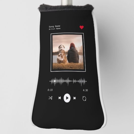Muziekspeler Kunstenaar en Song Gepersonaliseerde  Golfheadcover (Draai 90)