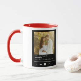 Muziekspeler Valentijnsdag Voeg titel, naam foto t Mok