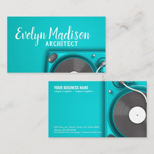 muziekspeler visitekaartje (Voorkant / Achterkant)