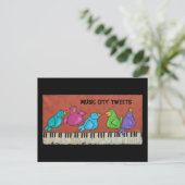muziekstad twittert briefkaart (Staand voorkant)
