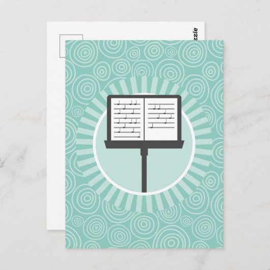 Muziekstandaard Fun Turquoise Swirl Musician Briefkaart (Voorkant / Achterkant)
