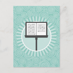Muziekstandaard Fun Turquoise Swirl Musician Briefkaart