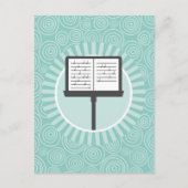 Muziekstandaard Fun Turquoise Swirl Musician Briefkaart (Voorkant)
