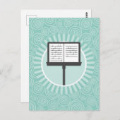 Muziekstandaard Pret Turquoise Spiraal Muzikant Briefkaart (Voorkant / Achterkant)