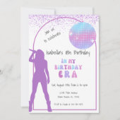 Muziekster in haar verjaardagstijd Uitnodiging (Voorkant)