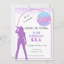 Muziekster in haar verjaardagstijd Uitnodiging