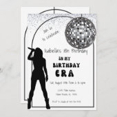 Muziekster in haar verjaardagstijd Uitnodiging (Voorkant / Achterkant)