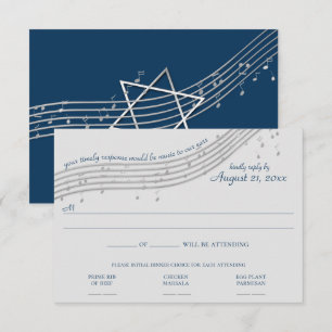Muziekster van David Mitzvah RSVP  Uitnodiging