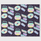 muziekstijl 90s patroon cadeaupapier (Vlak)