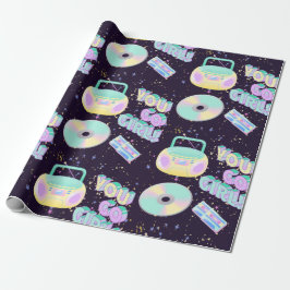 muziekstijl 90s patroon cadeaupapier