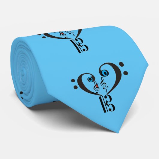 MuziekStropdas— Clef Note - Bass Treble Note Stropdas (Opgerold)