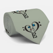 MuziekStropdas— Clef Note - Bass Treble Note Stropdas (Opgerold)